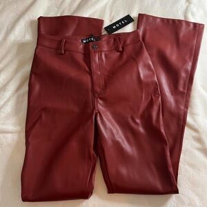 SOLD OUT (NWT) MOTEL ROCKS RED LEATHER ZOVEN FLARES